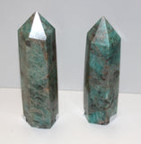 Amazonite with smoky quartz tower
