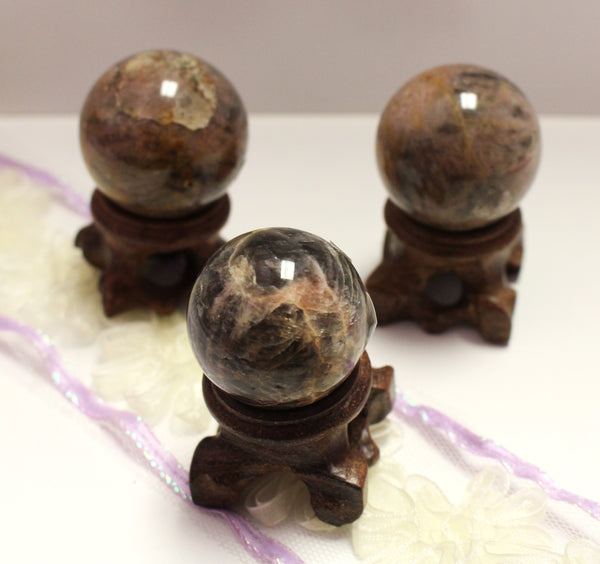 Black moonstone sphere