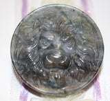 Labradorite lion carving