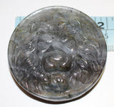 Labradorite lion carving