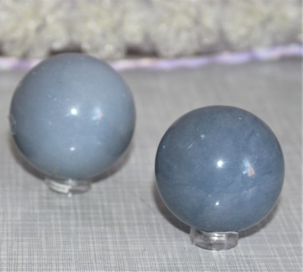 angelite spheres, approximately 2inches or 5cm in diameter. $45.00 per piece 