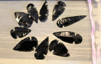 Black obsidian arrows,ize-1-2 inches or 2.5-5cm 5.00 dollars per piece 