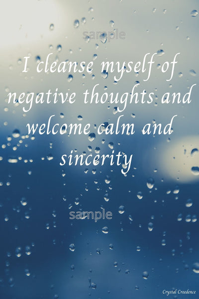 Printable inspirational quote-"I cleanse myself of negative thoughts and welcome calm and sincerity"-cost 3.50 per download. 