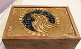 Wooden boxes with crystal inlay