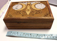 Wooden boxes with crystal inlay