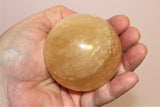 Honey calcite spheres