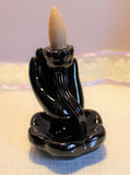 Mudra hand back flow incense holder. The mudra hand is 3.5 inches or 9cm in height. 2.5 inches or 6.5 cm in length. $15.00 