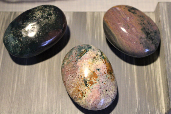 Ocean jasper palmstone 3inches or 7.5cm in size. $20.00 per piece 