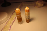 Orange calcite towers