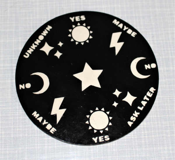 hand made round pendulum boards are small and compact. The size is 3 inches or 8cm round. $15.00