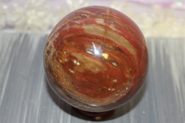Petrified wood sphere, $50.00