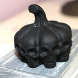 Black obsidian skull pumpkin