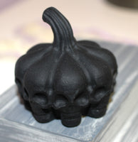 Black obsidian skull pumpkin