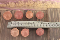 Rose quartz spheres