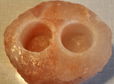 Himalayan  salt tea light holder. Holds two tealights. 4x6 inch or 10 x 15 cm. tealights included. $20.00 per piece 