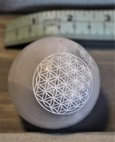 Selenite flower of life sphere